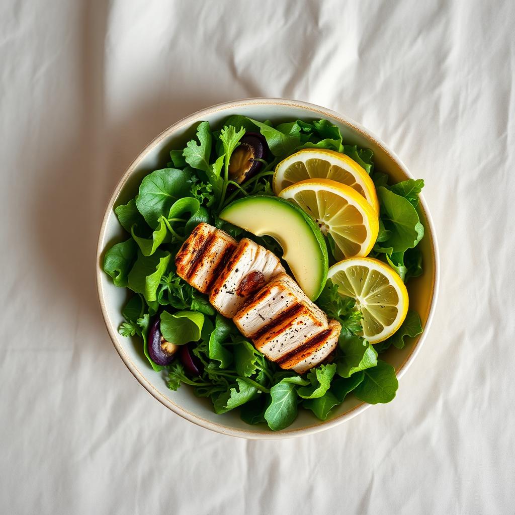 Salada morna de frango grelhado
